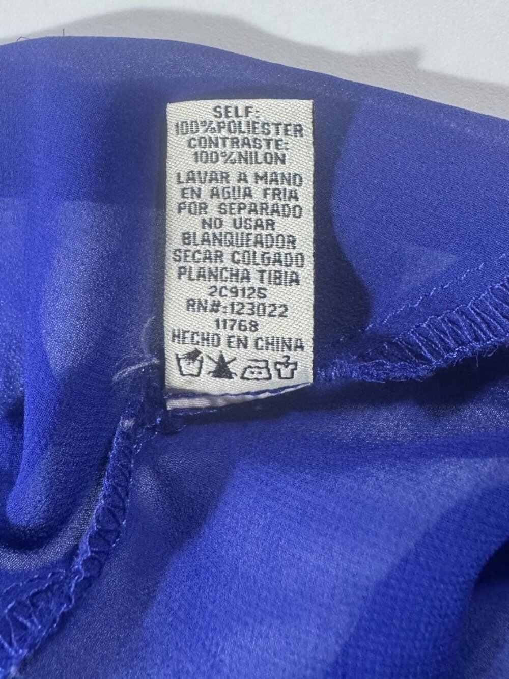 Cache Cobalt Blue Sheer Lace Blouse Size Large Y2K Party Top - Picture 8 of 11